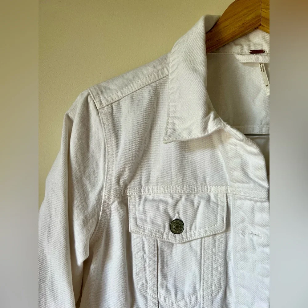 Free People Rumors Denim Jacket Optic White Size M - Picture 6 of 13
